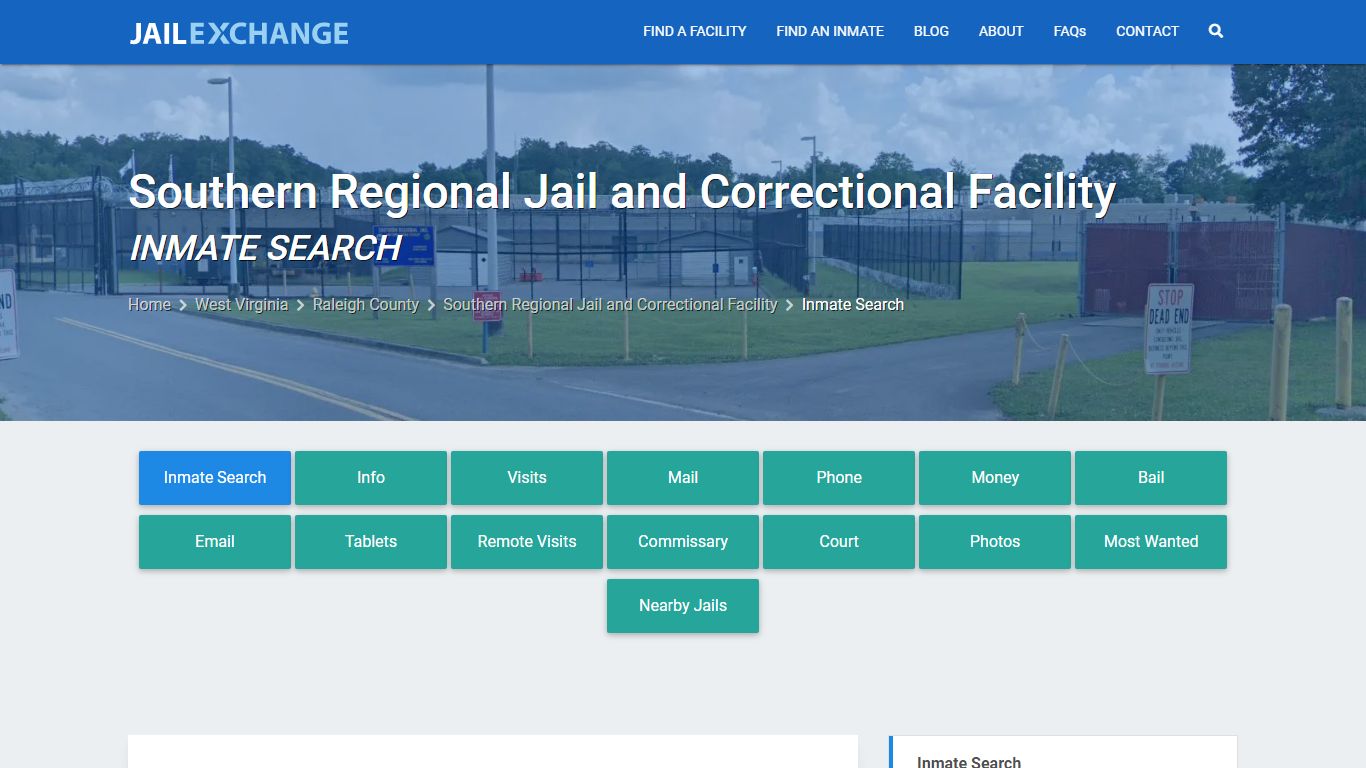 Southern Regional Jail and Correctional Facility Inmate Search